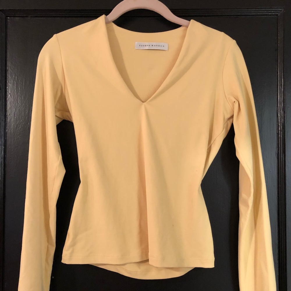 Susana Monaco yellow long sleeve size small